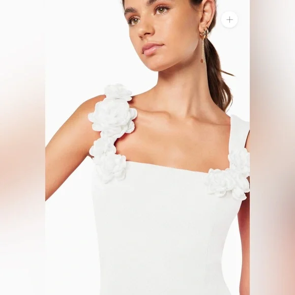 ELLIATT Trompe Mini Floral 3D Dress in Ivory LWD Bridal Little White Dress SMALL - Picture 6 of 16